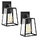Emliviar Outdoor Wall Sconces 2 Pack, 1-Light Porch Lights Fixture, Black Finish with Clear Bevel Glass, OS-1803AW1-2PK