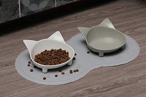 image for lesotc Dog Cat Bowl Mat, Pet Food Mat, Pet Feeding Mat, FDA Silicone C
