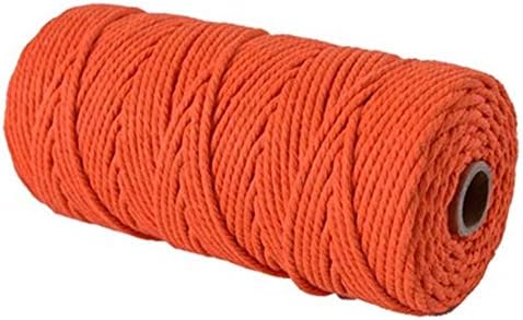 4 mm Twisted 100% Cotton Macrame Rope-in Many Colors！100 metres,Decor Craft DIY Cord, Macrame Cord, Macrame Yarn,Craft Cord. (Orange)