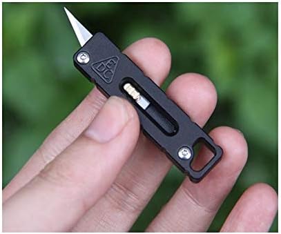 VisvimW Edc New Titanium and Aluminum Alloy Two Versions Baking Blue Graphic Cool Cutter Cutter Multifunctional Locked Edc Pocket Tool (Color : Aluminum silver)