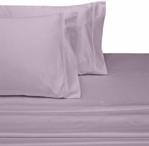 Ultra Soft & Exquisitely Smooth Genuine 100% Plush Cotton 800 TC Sheet Set by Pure Linens, Lavish Sateen Solid, 5 Piece Split King (Adjustable Bed) Size Deep Pocket Sheet Set, Lilac