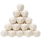 Shapenty Wooden Round Cornered Blank Dice Cubes for