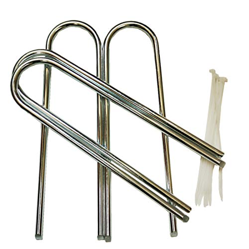 ZhenT 4Pcs Extra-Large 12’’x3.3’’Outdoor Trampoline Safety Ground Anchor Galvanized Steel Wind Stakes