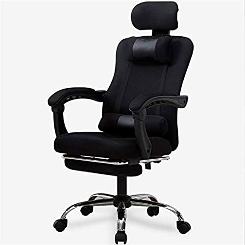 Hizljj 女性 男性用アームレスト付き人間工学オフィスチェアゲーミングチェアデスクチェアエグゼクティブチェアコンピュータホームスイベルリクライニング オフィスチェアと腰椎サポート Color Black