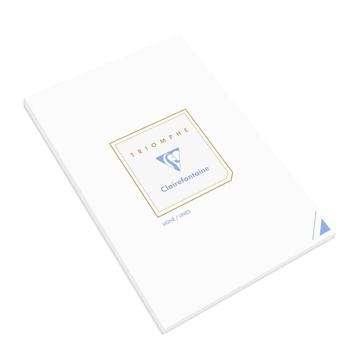 Clairefontaine 6124C - Triumph Writing Pad 50 Ruled Sheets - Size: A5-14.8x21 cm - 90g/m² - White Colour - Brushed Vellum Paper - Manufactured in France