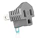Yubi Power Grounding Adapter Plug - 2 Prong to 3 Prong Grounded Outlet - 2 Pack - Gray
