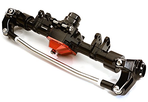 Integy RC Model Hop-ups C27152BLACKRED Billet Machined Complete Front Axle Housing Assembly for Axial 1/10 SCX10 II