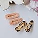 Resin Tortoise Leopard Print Hair Clips and Barrettes - 4 Pack (Women's Accessories)