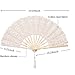 BABEYOND Cotton Lace Folding Handheld Fan Embroidered Bridal Hand Fan with Bamboo Staves for Wedding Decoration Dancing Party