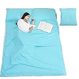VILISUN Sleeping Bag Liner, Sleep Sack Lightweight Portable, Antimicrobial Soft Cotton Travel and Camping Sheet, with Compact and Carry Bag, for Travel, Hotel, Youth Hostel