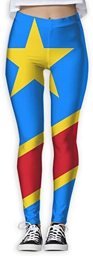 Congo Gold Flag Womens Yoga Workout Sports Pants Leggings Fitness Nice Looking Running Active Yoga Capris