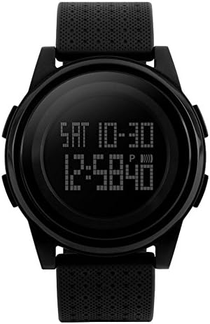 LANIAKEA Digital Sports Watch Electronic Slim Simple Design Waterproof LED Military Back Light Black Men's Wristwatch(Black)