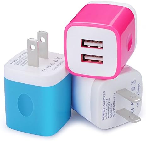 Sixsim Charging Block, USB Charger Brick, 2-Pack 2.1A Dual Port Wall charger Adapter Charging Plug Fast Charger Cube Phone Charger Box for iPhone X 8 7 Plus 6, iPad, Samsung Galaxy S9 S8 S7, LG, HTC