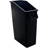 Glownary Commercial Under-Counter Trash Can, 13 Gallon (52 Quart), Black, Rectangular, 21.75W x 11.19D x 26.63H inches - Professional Restaurant &amp; Business Use