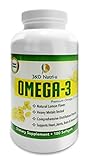 Omega 3 -Fish Oil 180 Softgels X 1500 Mg- EPA 800 Mg- DHA 600 Mg- Other Essential Fatty Acids 100 Mg-Highly Refined-Dietary Nutritional-Supplement