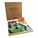 Portland Puzzle Co. - 3D Wooden Animal Jigsaw Puzzle Set & Play Pieces with wooden Assembly Tray - Animal Kingdom Theme - Fun, Educational & Interactive