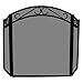 UniFlame 3-Fold Black Wrought Iron Arch Top Screen with Scrolls