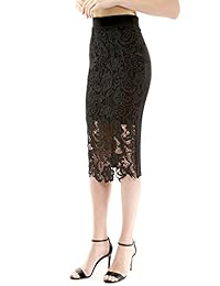 PattyBoutik dama Encaje De Flores Falda de lápiz