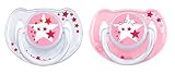 Philips Avent Glow in the Dark Orthodontic Pacifier, 6-18 months, Pink/White, 2 pack, SCF176/24