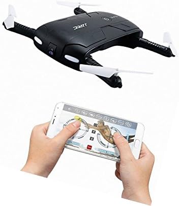 Rooes Pocket Selfie Drone 720P HD WIFI Control Aerial Video Quadcopter Drone Foldable RC Quadcopter with One Key Selfie 2.4G 6-Axis Gyro Altitude Hold 3D Flips&amp;Rolls Quadrotor Black
