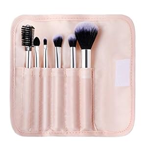 MINISO Synthetic Bristle Makeup Brush Set- Pink, 7 Piece