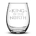 Integrity Bottles, GOT, MOD, That's What I Do, King Of The North, Hold The Door (Set of 4) Stemless Wine Glasses, Handmade, Handblown, Hand Etched Gifts, Sand Carved, 16oz