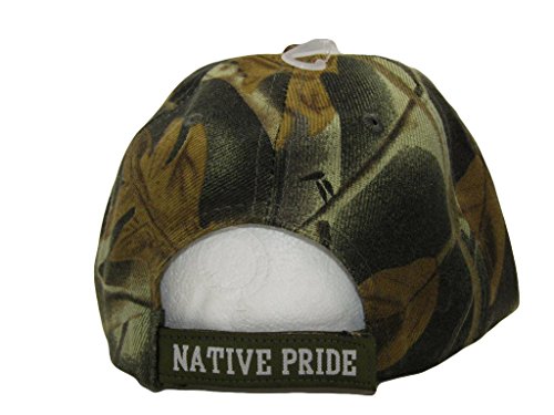 Native Pride American Bull Skull Tribal Shadow Camo Embroidered Cap Hat