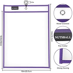 Nutsball Dry Erase Pockets Reusable Sleeves 20 Pack