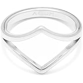 ACIUM Rings for Women Stainless Steel Silver Gold Wishbone Anniversary Bands