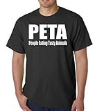 PETA People Eating Tasty Animals Funny Adult Black T-Shirt Tee