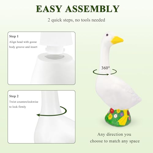 Hofriyo 23 Inch Large Porch Goose Statue - PE Plastic Outdoor Goose Decor for Lawn, Yard, & Garden Decoration, Unique Housewarming Birthday Graduation Gifts for Women Mom Grandma