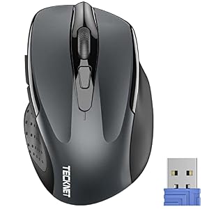 テックネット マウス 無線 ワイヤレス マウス 静音 エルゴノミクス 2.4GHz接続 6ボタン 5段階DPI切替