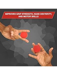 TheraBand - Ejercitador de mano, pelota de estrés para la mano, muñeca, dedo, antebrazo, refuerzo y terapia de agarre, pelota para aumentar la flexibilidad de la mano y aliviar dolor de articulación, XL, rojo, suave, principiante