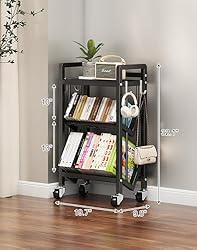 3 Tier All-Metal Rolling File Cart with Locking