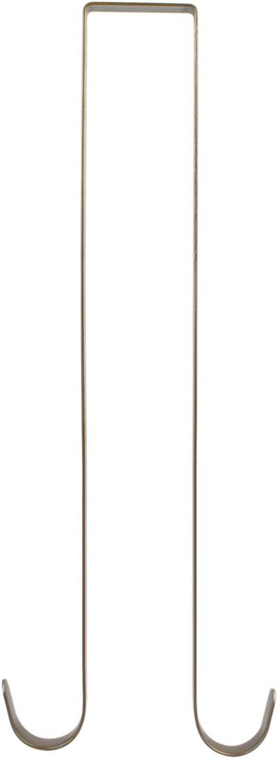 Wreath Hangers - IEBUOBO 15-inch Double-Sided Wreath Hook on The Door-Large Wreath for Christmas, Metal Hook Wreath, Front Door Hanger-with 2 Double-Sided Hooks, can Hold 2 Wreaths-Durable Metal (Bronze)