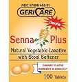 Senna Plus Natural Vegetable Laxative with Stool Softener - 4 Pack