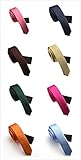 Elviros Mens Solid Eco-friendly Fashion Skinny Tie 1.6'' [4cm] 15 Colors