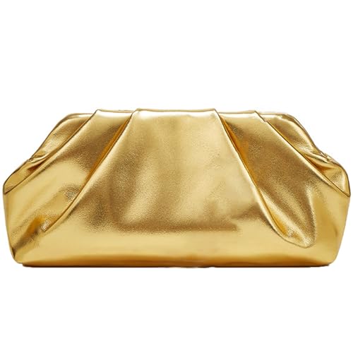 Clutch Purse for Women, Vegan Leather Evening Bag, Soft Pleated PU Small Purses for Formal Wedding, Dressy Party