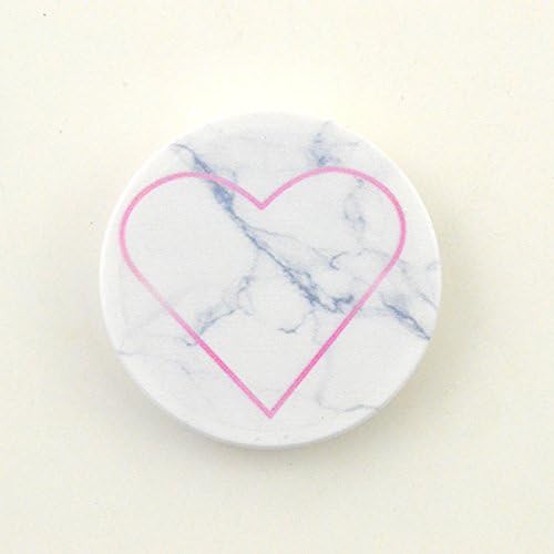 Expanding Stand and Grip for Cell Phone Holder Smartphones and Tablets Stony Marble Heart Round Shape