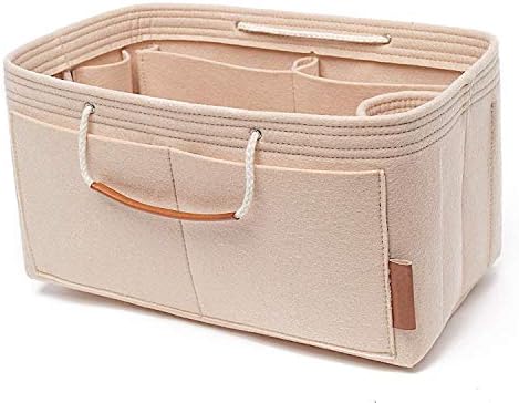 Mercurys Felt Purse Insert Bag Organizer Bag in Bag for Tote & Handbag Purse Organizer Fits Speedy Neverfull (Apricot, M)