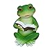 TABOR TOOLS Frog Reading Book Ornament, Terrace Figurine, Miniature Statue, Cute Patio Toad Figure, Outdoor Decor, Sculpture for Your Garden, Home or Office. DM425A. (Frog Reading Book)