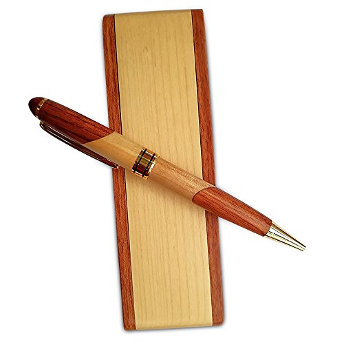 Ren Handcraft Luxury Wooden Ballpoint Pen Gift Set with Business Pen Case Display, Nice Writing Pen with Box and Gel Ink Refills