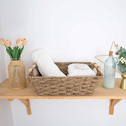 GRANNY SAYS HandWoven Jumbo Storage Baskets with Wooden Handles
