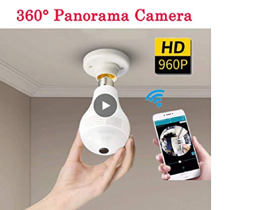 360 Degree Panorama Video Camera WiFi IP Light Bulb Surveillance CamCCTV Motion Sensor Night Vision 960P for iPhone Android