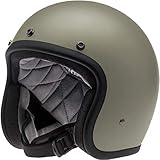 Biltwell Unisex-Adult Open face Bonanza 3/4 Helmet (Flat Titanium, Large) - BH-TIT-FL-DOT-LRG