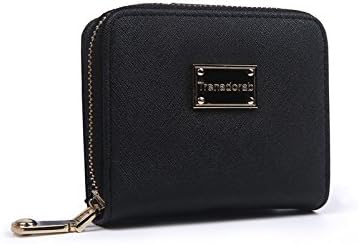 Deanna Rich Womens zipper purse Black Clutch Short Wallet(Black)