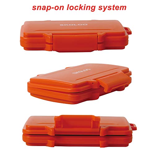 Skoloo SD Card Case Waterproof Memory Card Holder Micro Storage & Wallet for Card, Orange