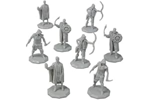 Monster Protectors 8 Unpainted Fantasy Human Mini Figures- All Unique Designs- 1" Hex-Sized Compatible with DND Dungeons and Dragons & Pathfinder and All RPG Tabletop Games, Detailed Creatures