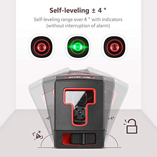 DETLEV PRO Self-Leveling Laser Level 50 Feet Cross Line Laser Switchable Horizontal, Vertical level 3 Mode Include Rotatable 360 Degree Flexible Mount Base and Carrying Pouch - Thumbnail 4