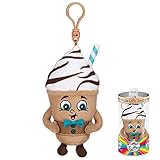 Whiffer Sniffers Benny Barista Mocha Latte Scented Plush Backpack Clip, 5 in